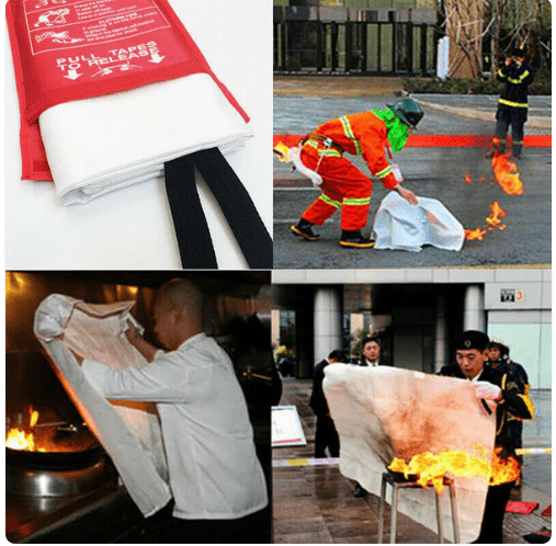 4 PACK FIRE BLANKET Fiberglass Hero Emergency Home Retardant Prepared 39''X39''