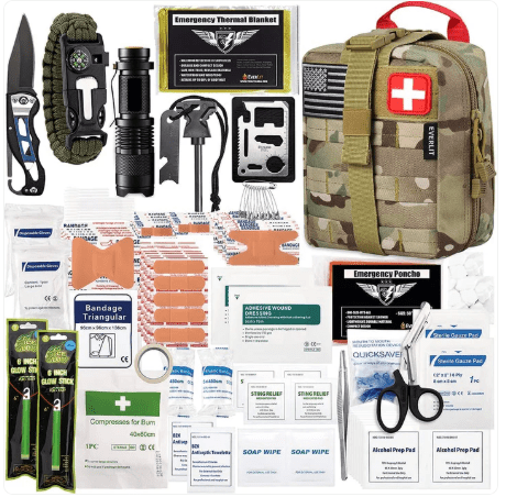 250 Pieces Survival First Aid Kit - EMT Molle Pouch