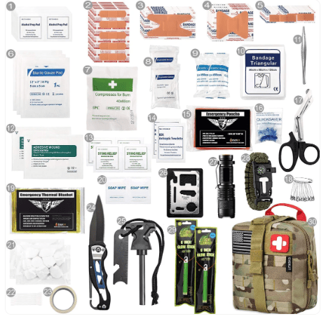 250 Pieces Survival First Aid Kit - EMT Molle Pouch
