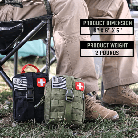 250 Pieces Survival First Aid Kit - EMT Molle Pouch