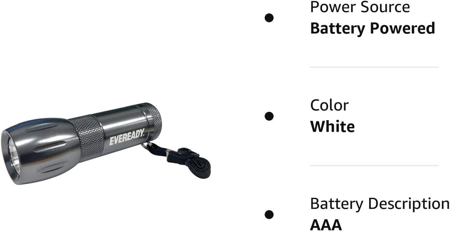 LED Flashlight, Compact EDC Flashlight for Emergencies and Camping Gear, Flash Light with AAA Batteries Included, Pack of 1, White