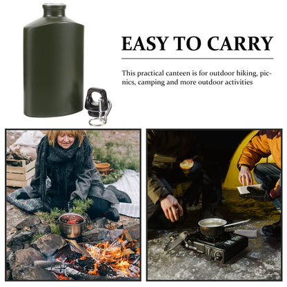 Portable Canteen Durable Flat Bottle Camping Water Canteen for Travel Flask Hiking Canteen Color Random Universal Camping Kettle