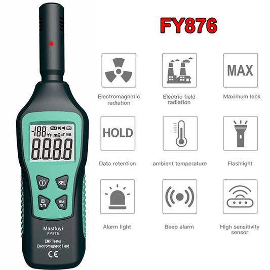FUYI Radiation Dosimeter EMF Meter Electromagnetic Radiation Detector Household High Precision Wave Radiation Tester Monitor