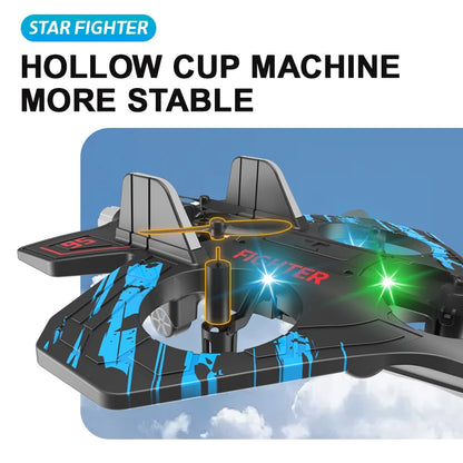 Glider Flying Jet Plane Stunt Helicopter RC Hobby 2.4G  Remote Control Foam Fighter Airplane Toy with Lights