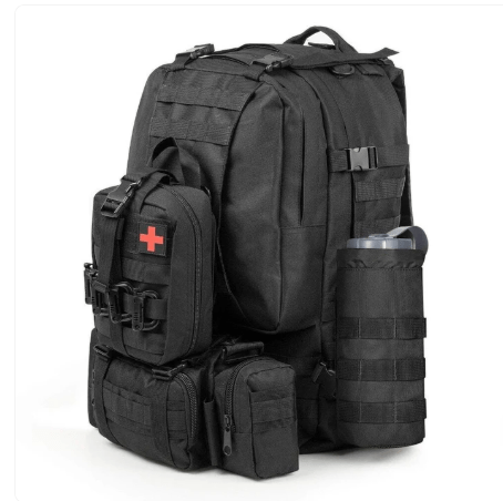 Ultimate Survival and Med Kit Complete 35L Bug Out Bag Backpack - Black