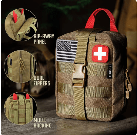 250 Pieces Survival First Aid Kit - EMT Molle Pouch