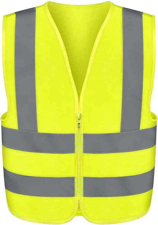 High-Visibility Safety Vest with Reflective Strips for Emergency, Construction, and Safety Use