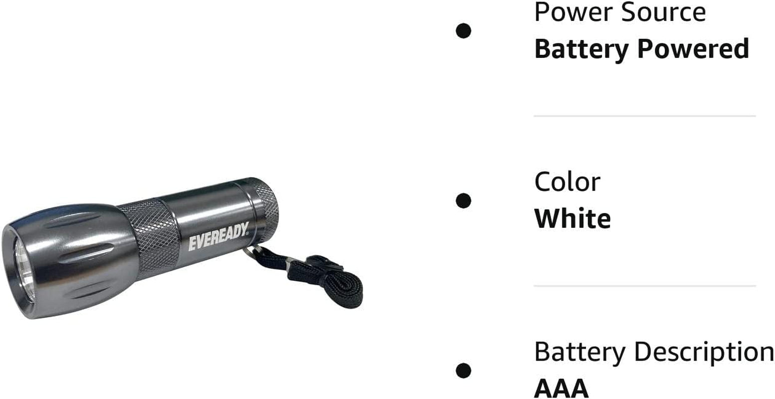 LED Flashlight, Compact EDC Flashlight for Emergencies and Camping Gear, Flash Light with AAA Batteries Included, Pack of 1, White