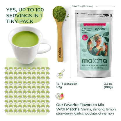 Matcha Powder from Japan, Organic Matcha Green Tea Powder, No Sugar Added Matcha Tea Powder for Matcha Latte, Japanese Green Tea Matcha - Premium Culinary Grade Te Matcha Organic - 3.5 Oz/ 100G - by